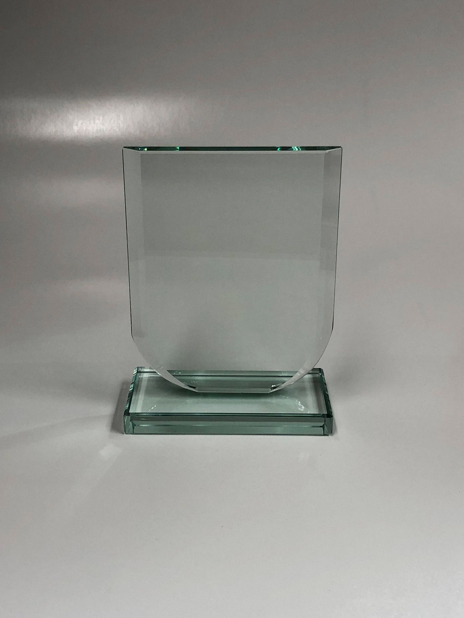 Personalised Engraved Glass Shield Trophy Award Business Etsy