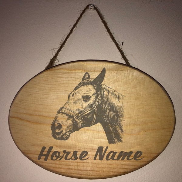 Personalised Horse Pony Name Wooden Stable Door Barn Hanging Sign - Any Name