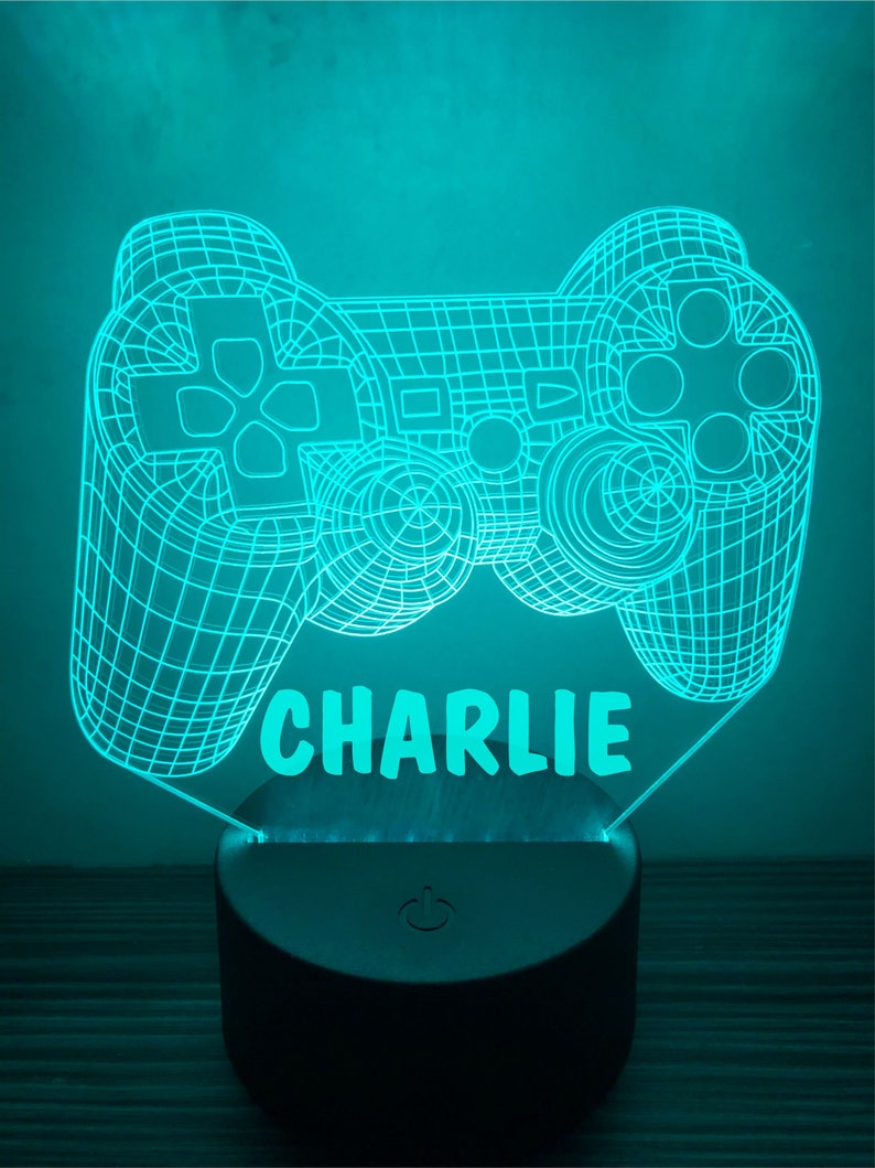 Personalised LED Neon Multi Colour Gamer Gaming Controller Night Light Sign Any Name Engraved image 1