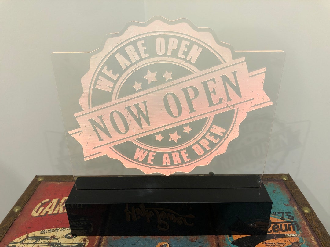 Large Acrylic LED Multi Colour Light up Sign - Now Open - Pub Bar ...