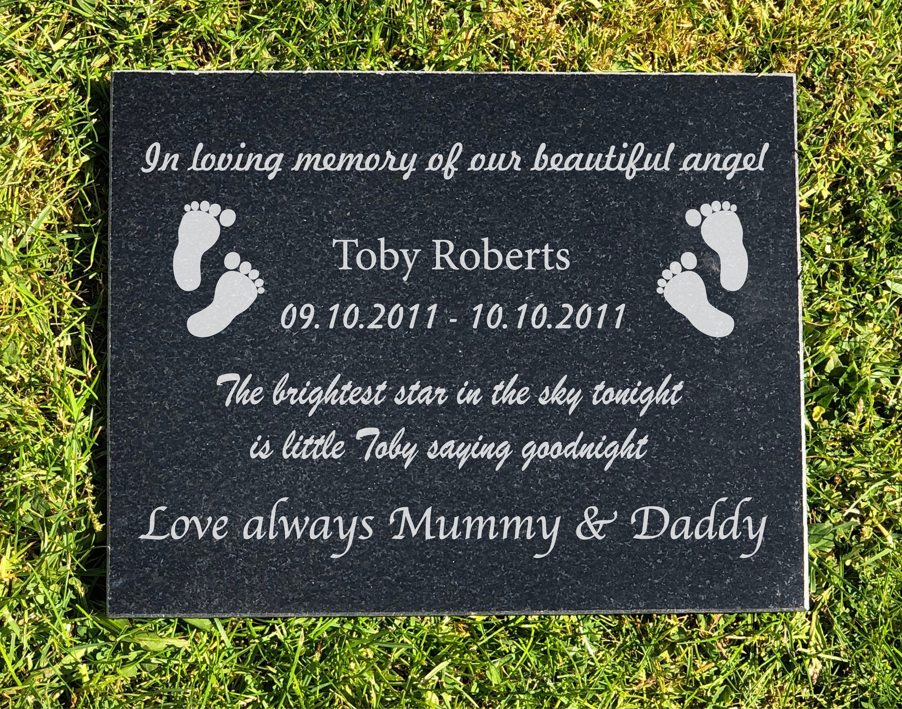 Personalised Baby Child Infant Granite Headstone Memorial - Etsy UK