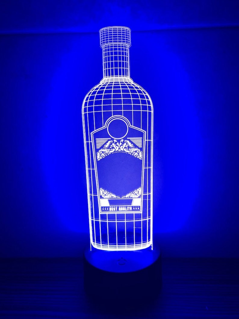 Personalised LED Neon Multi Colour Wine Bottle Night Light Etsy