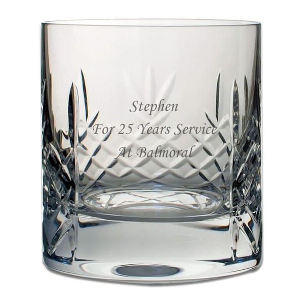 Personalised Engraved Crystal Whiskey Glass - Any Occasion Any Message Any Name