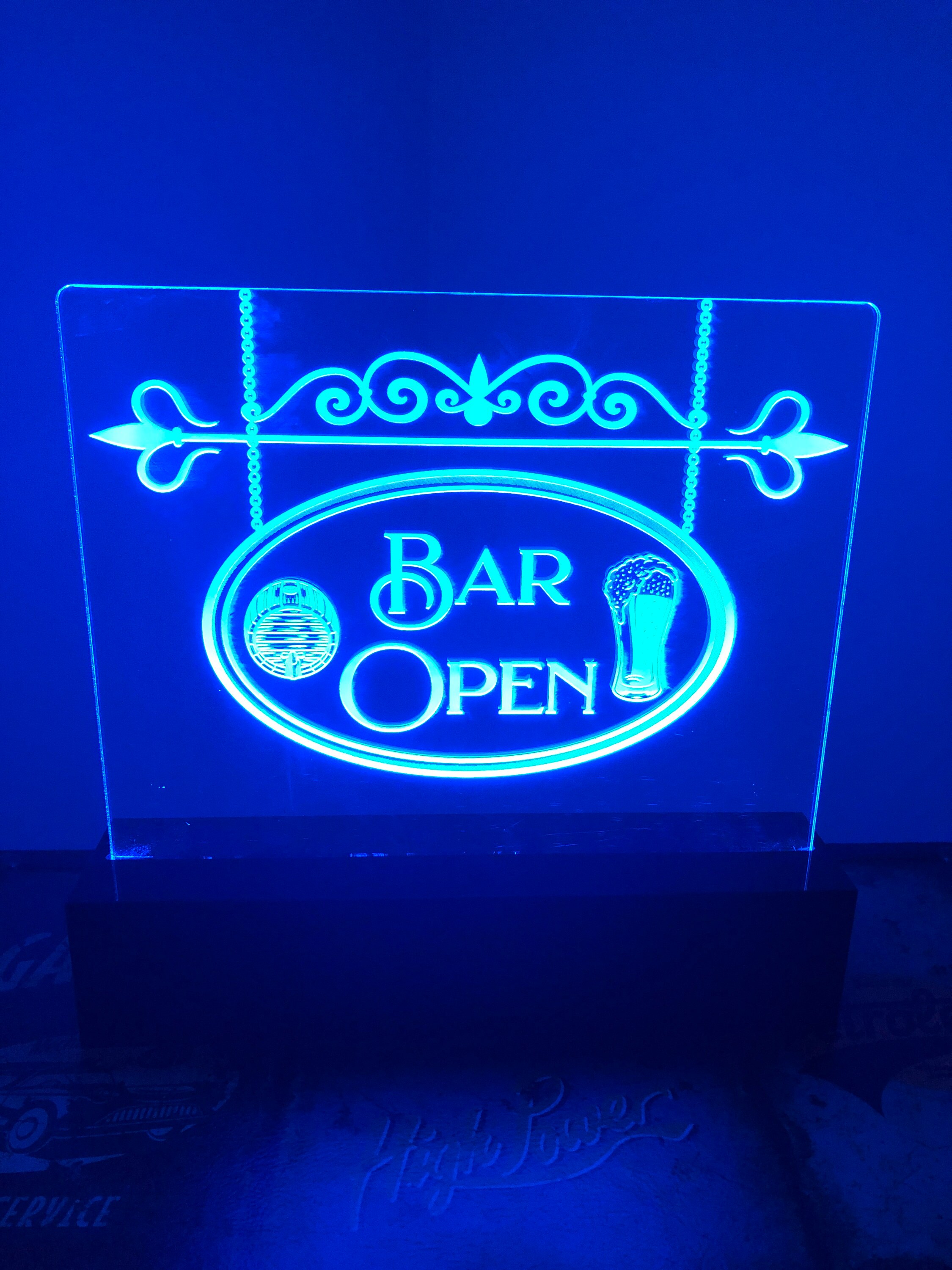 Large LED Multi Colour Light up Bar Sign Bar Open Battery Etsy UK