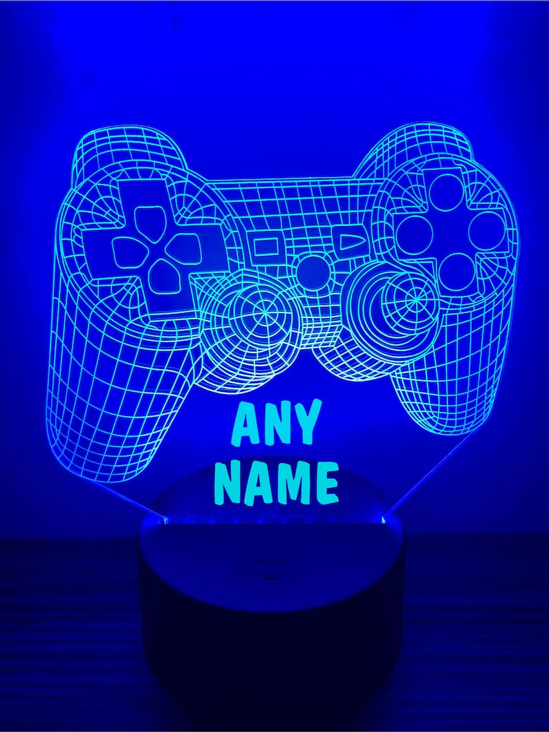 Personalised LED Neon Multi Colour Gamer Gaming Controller Night Light Sign Any Name Engraved image 2