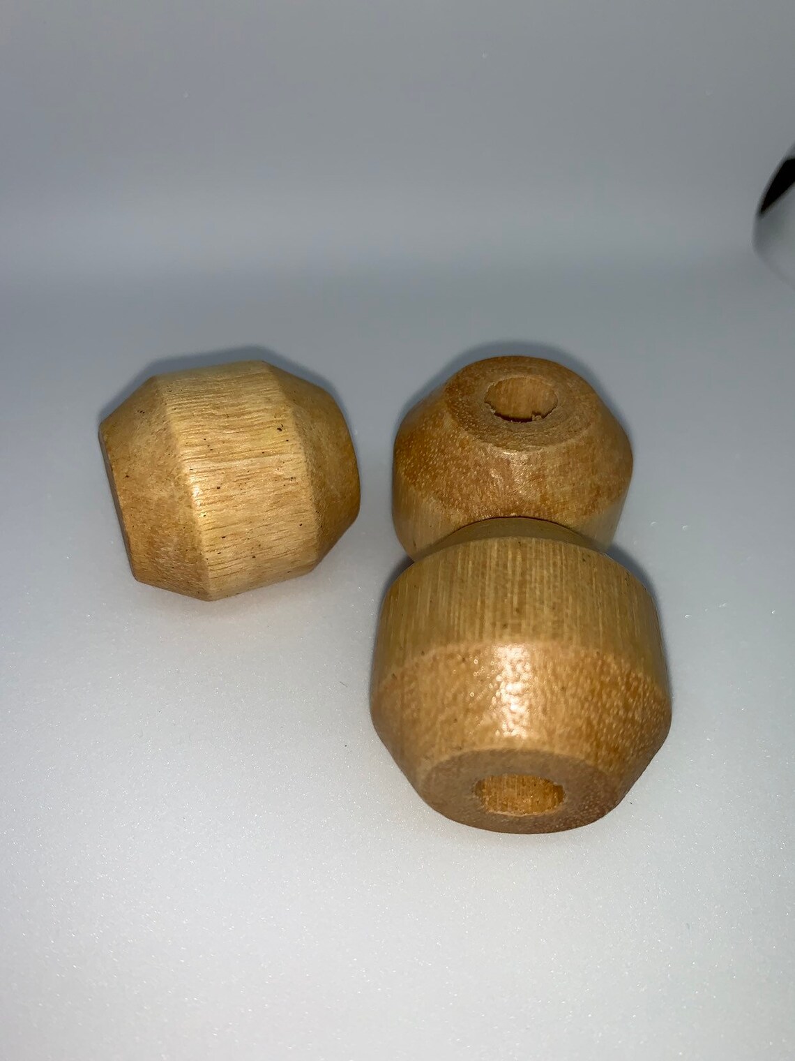 Vintage 3 Large Wooden Beads Etsy