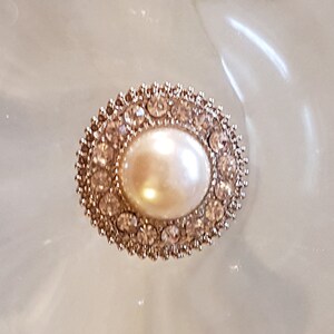 Pearl & Crystal embellishment Silver Decorative embellishment 25mm Embellishment Button Diy Accessories Pearl Crystal flatback  button
