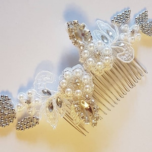 Bridal hair comb,  bridal crown, wedding hair jewellery, crystal & pearl hair comb, Bridal headpiece, wedding hair piece