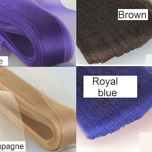 5/8&quot; 1.5cm Crinoline, Red, BLUE, PURPLE, Black,Champagne, White, Ivory, Brown Horsehair Braid Hats Diy Millinery Supply Crinoline Trimming