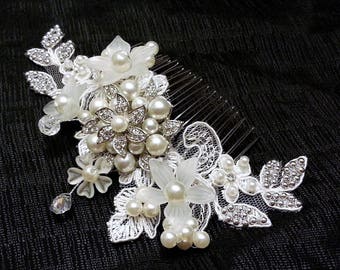 Bridal hair comb, bridal hair vine, bridal crown, wedding hair jewellery, crystal & pearl hair comb, Bridal headpiece, wedding hair piece