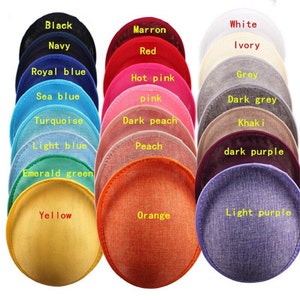 Fascinator Hat Base for DIY Hat Projects Millinery Supply Fascinator Base 20cm Dipped Oval round  Hat DIY Materialial Sinamy hat base
