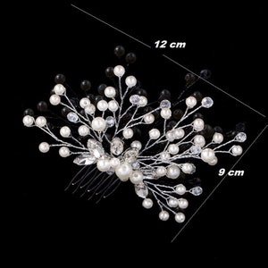 Bridal Hair vine comb, Bridesmaid Prom Party Hair piece Crystal Jewel, Crystal & stimulated Pearl  HAIR COMB Bridal head piece Hairvine comb