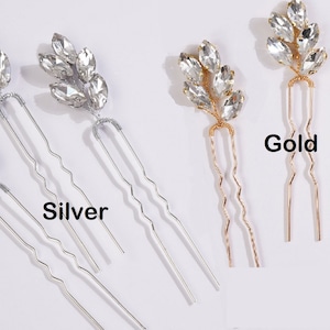 Crystal Hair pins Bridal hair pins Crystal Wedding hair pins Gold Silver Rosegold hair pins Wedding hair pins Bridesmaids hair pins Crystal