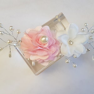 Bridal hair vine  Blush Pink Flower vine Bridal hairpiece Wedding hair jewellery Crystal Pearl hair vine Silver, Gold tone  bridal hairpiece
