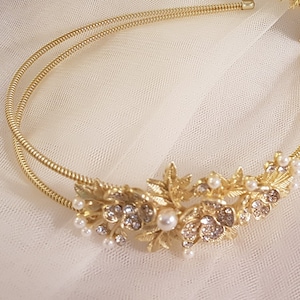 Bridal Headband bridal Crystal  headband, Wedding hair jewellery Austrian crystal Headband Gold tone Bridal headpiece, wedding hairpiece
