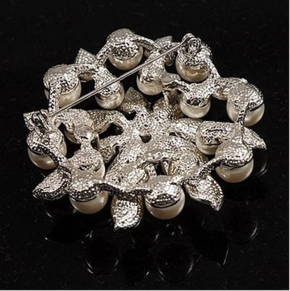 SPILLA Spilla In Oro Bianco, Di Forma Rettangolare, Con Diamanti Taglio - Foto 3