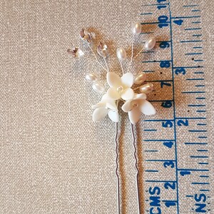 HAIRPINS, Wedding Clay Flower hair Pins Bridal handmade Hairvine pin Bridal Bridesmaids Gold,Silver,Rosegold Floral pins Single or Set of 3 image 7