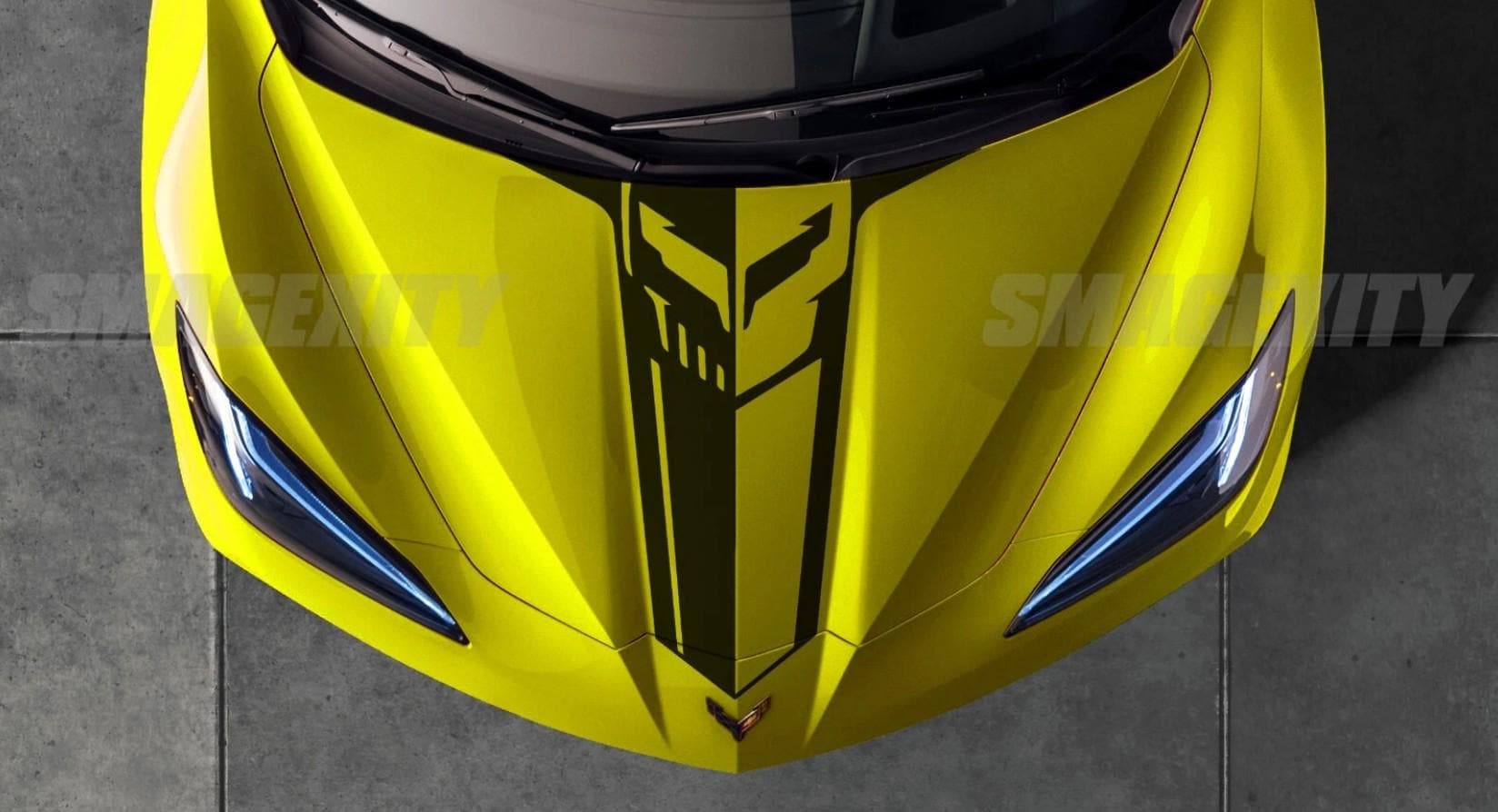 DETAILED CORVETTE C8 C8R STINGRAY Graphic Hood Decal Cast Vinyl ...