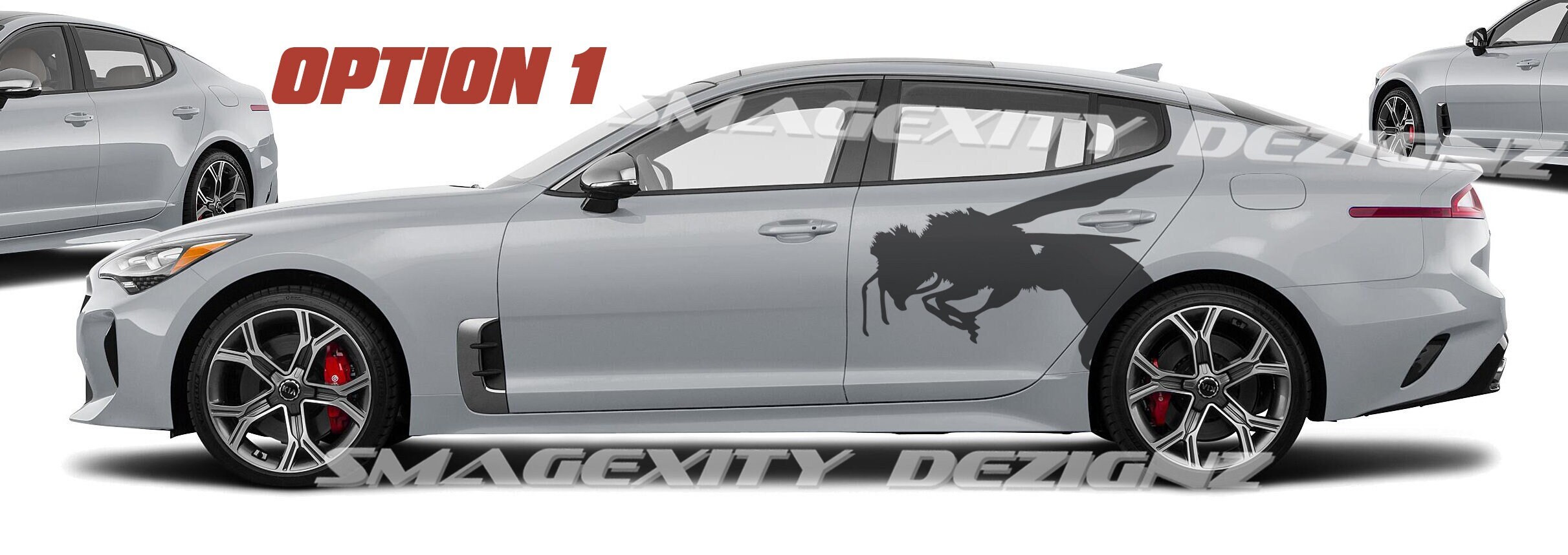 Look 5 DIFFERENT Bee Variations. KIA STINGER Cast Vinyl Decal Bee