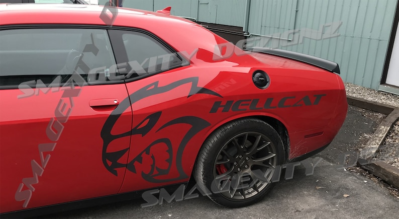Hellcat Lettering Drlver & PASSENGER Klts Largest Whole Hellcat Logo Srt Decal Graphic ...