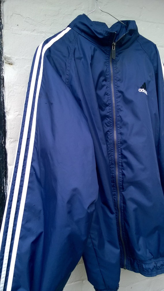 adidas blue windbreaker jacket