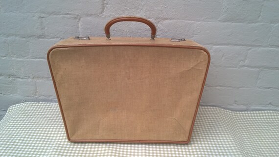 Vintage 1950s 'Revelation' tweed train case vanit