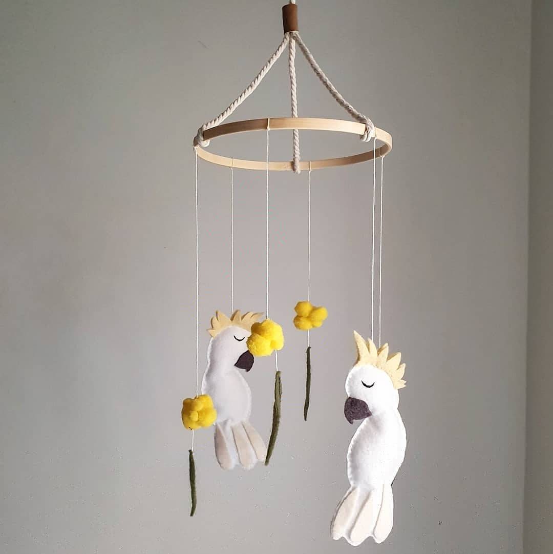 Cockatoo baby mobile, Australian baby mobile, baby mobile, nursery