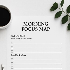 Minimalist ADHD Daily Planner: Focus Sheet, Priority To-Do List (Digital Download)