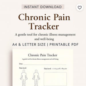 Chronic Pain Tracker: Daily Pain & Symptom Log (PDF Download)