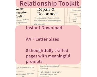 Couples Therapy Bundle | Relationship Check-In | Couple Connection Toolkit | Conflict Repair, Shared Goals & Ritual Page