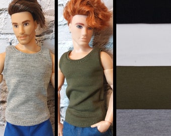 Fashion doll clothes. Camisole for original size and Buff size. 4 colors. made on order. Undershhirt.