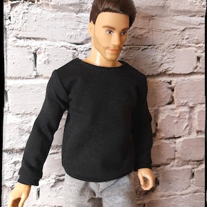 12&quot;, 1/6 doll clothes, black sweater, made on order.