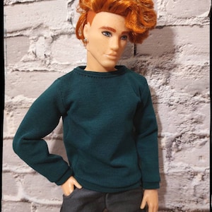 Fashion doll clothes. Made on order. Dark green or burgundy sweater. Available in original and buff size. imagem 2