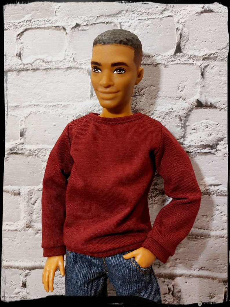 Fashion doll clothes. Made on order. Dark green or burgundy sweater. Available in original and buff size. image 3