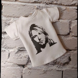 12", 1/6 scale male doll clothes, made on order, white t-shirt with print image 3