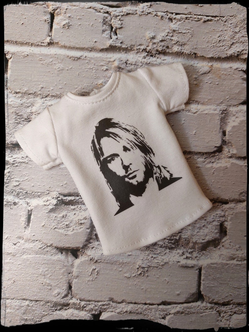12", 1/6 scale male doll clothes, made on order, white t-shirt with print image 3