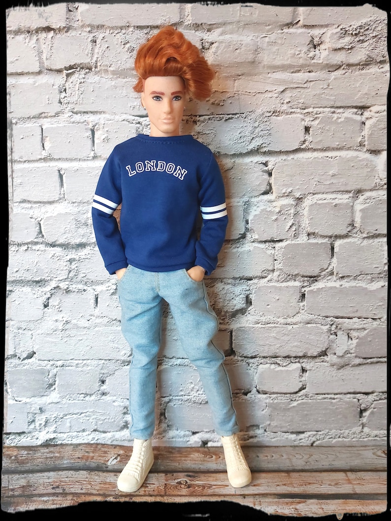 CUSTOMIZABLE SWEATER 12, 1/6 scale female and male doll clothes, customized color of material and color of letters and stripes. image 4