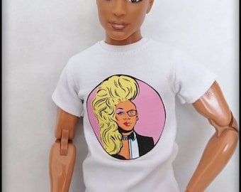 12", 1/6 scale male doll clothes, t-shirt with print