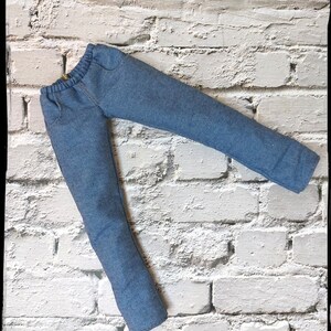 Vêtements pour poupée mannequin homme chamois, sur commande, jeans basiques, avec de vraies poches avant. image 4