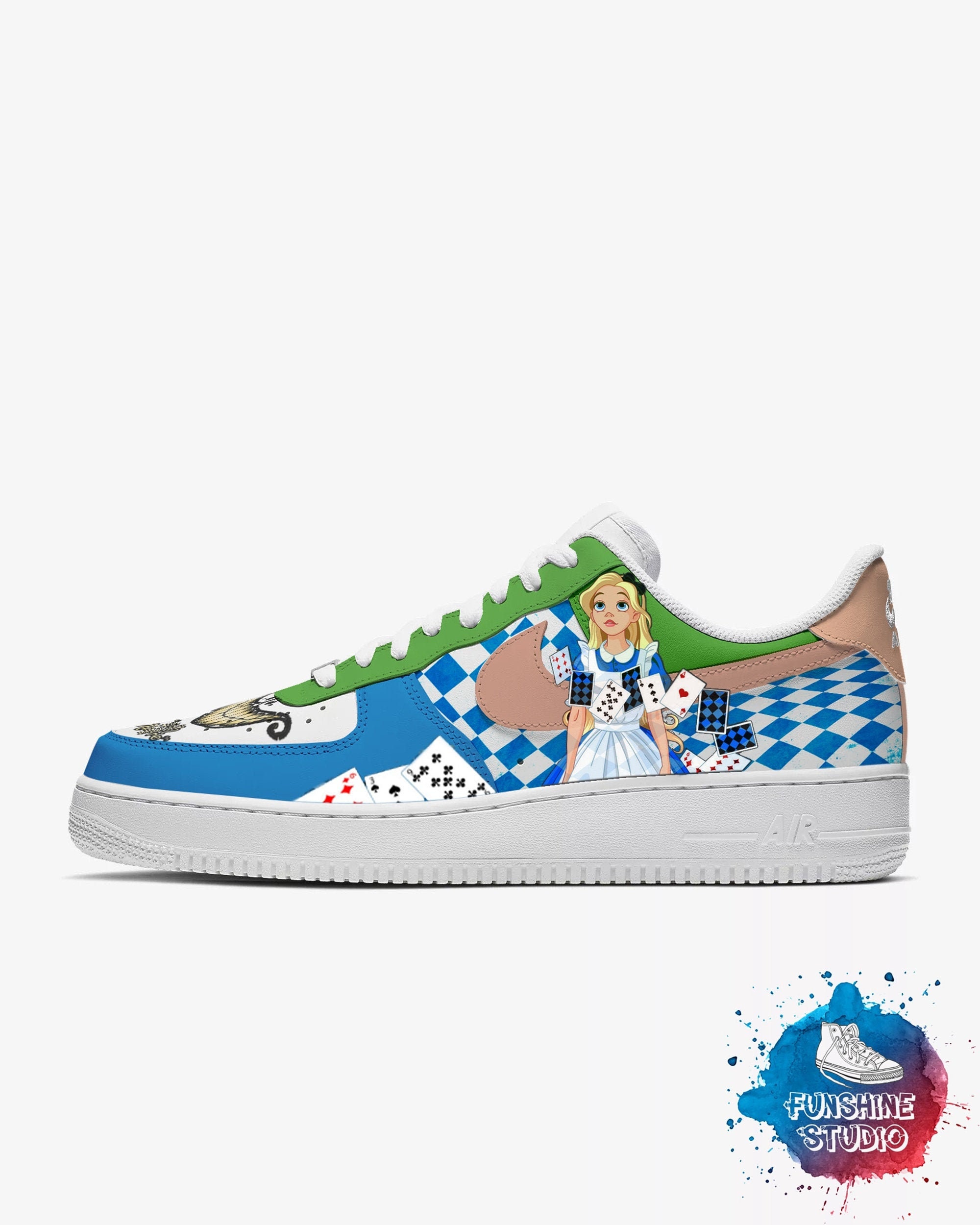 Custom Alice in Wonderland Custom Alice Nike Air Force 1 Custom Nike AF1 Low Alice Custom Nike Air Alice in Wonderland Shoes Alice Shoes