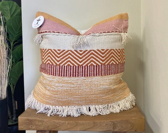 Boho Orange and Pink Pillow