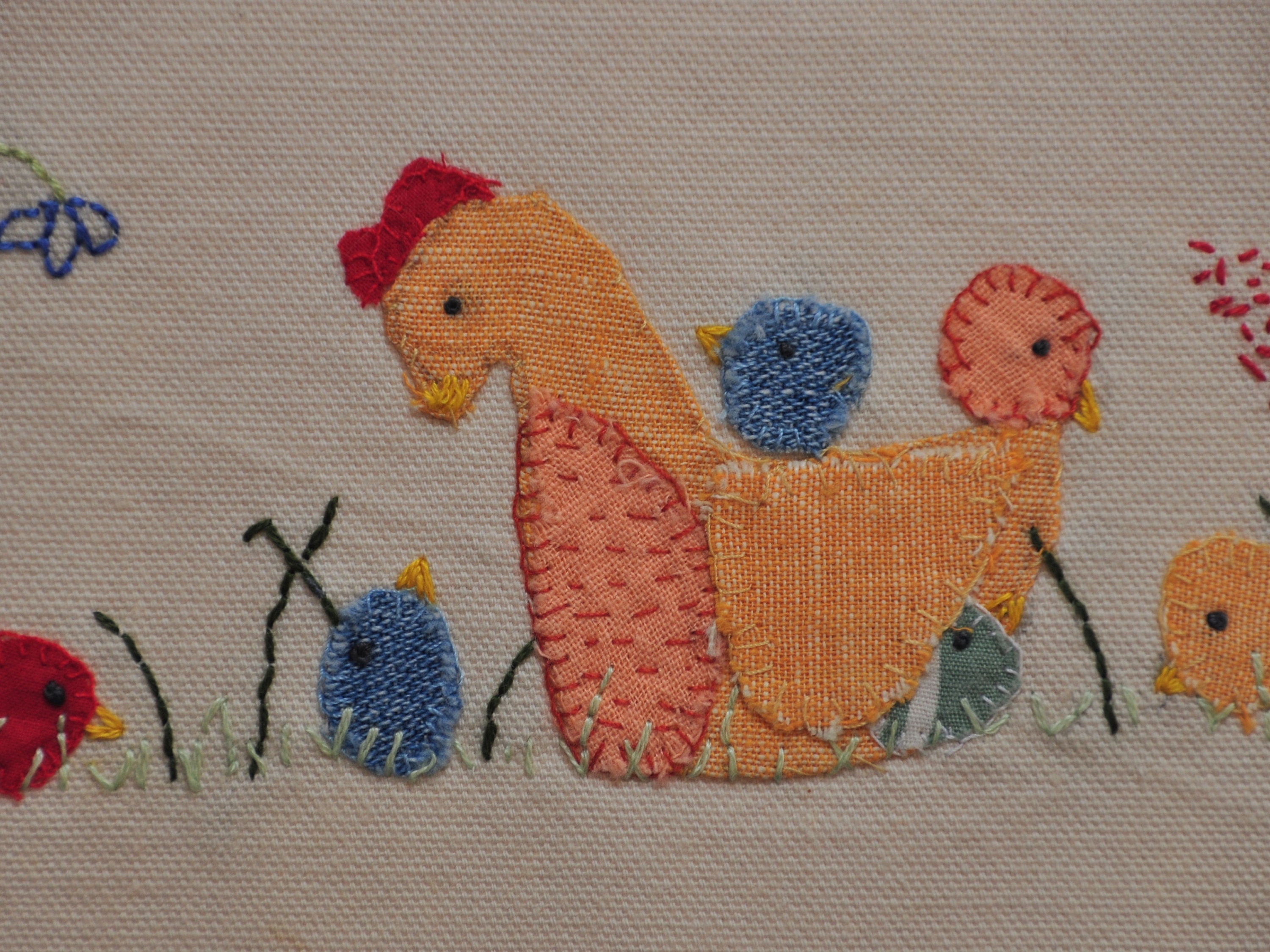 Original Textile Artwork Hand Stitched Fabric Scraps Etsy UK