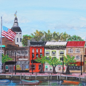 Annapolis for L, Signed Print of Original Mixed Media Painting, by Jennifer Dionne