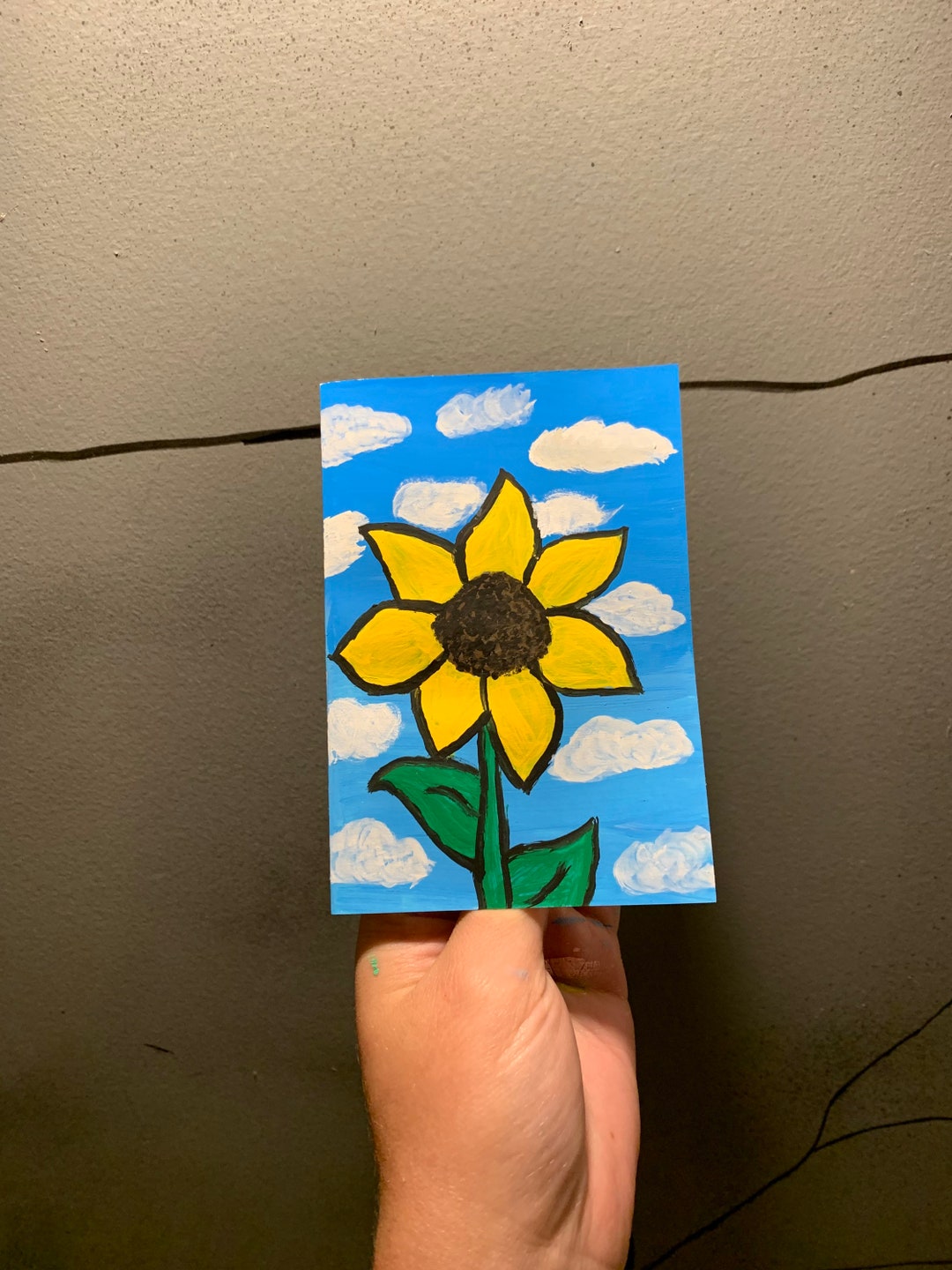 Sunflower Hand Painted Blank Card - Etsy