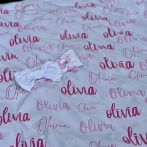 Baby Name Blanket with Headband