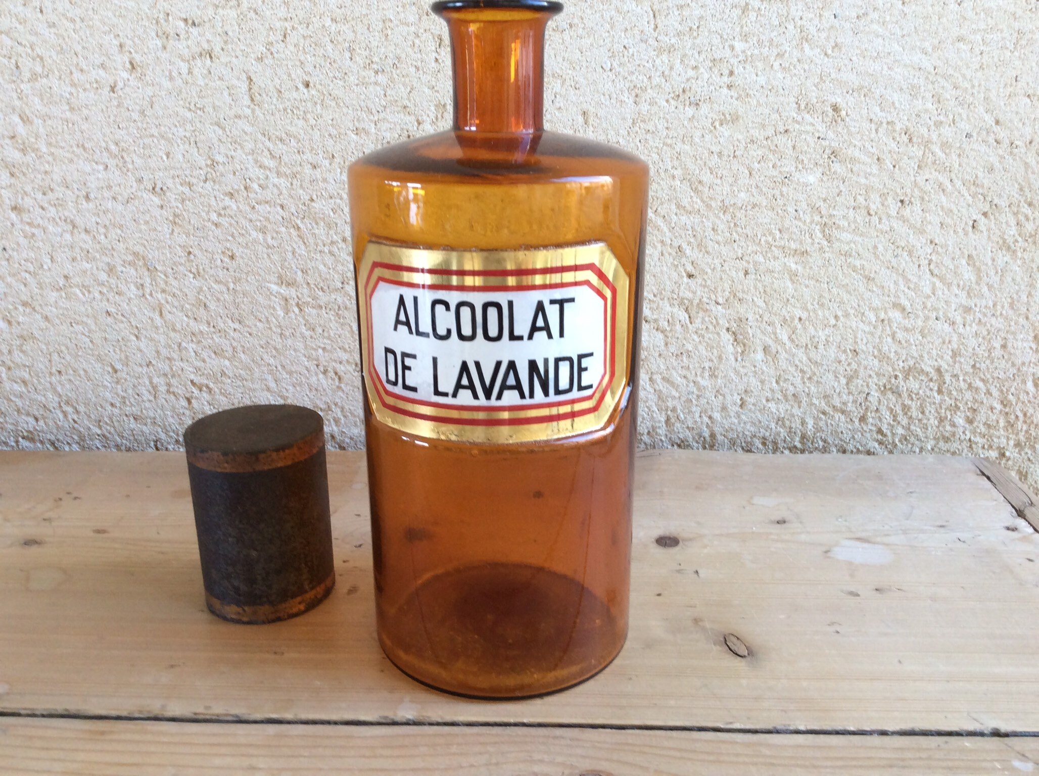 Pharmacie Jar| Français Pharmacie Vintage| Alcoolat de Lavande|Années 1920| Pharmacie Souvenirs|
