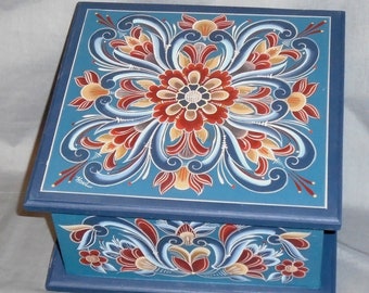 Norwegian Rosemaling Decorative Box