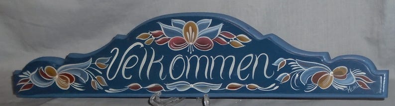 Velcommen Script Norwegian Rosemaling Velkommen Welcome Sign - Etsy