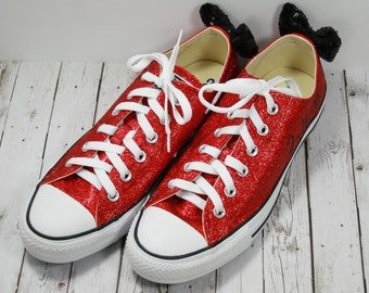 red glitter converse shoes