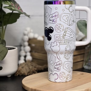 Magical Snacks 40 Oz Tumbler, Pixie Dust Fantasy, Full wrap engraved Tumbler, Customized Water Bottle, Gift for Disney Foodie Lovers